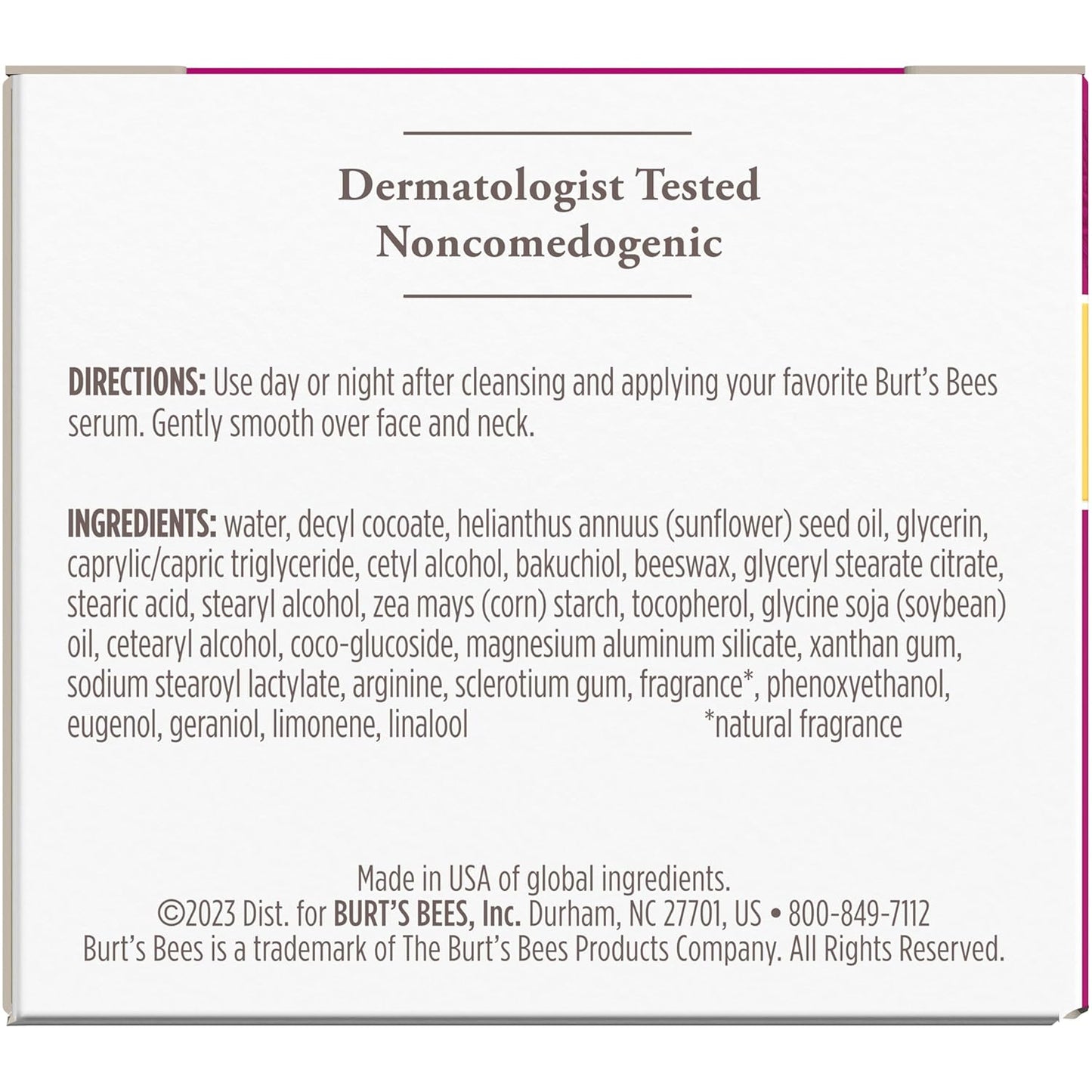 Burt's Bees Renewal Night Cream – Fragrance-Free Sensitive Skin Moisturizer Safe for Layering and Daily Use