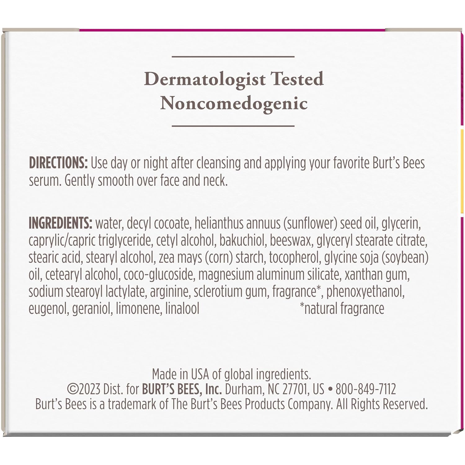 Burt's Bees Renewal Night Cream – Fragrance-Free Sensitive Skin Moisturizer Safe for Layering and Daily Use