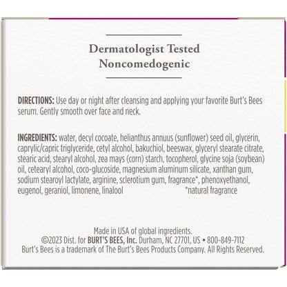 Burt's Bees Renewal Night Cream – Fragrance-Free Sensitive Skin Moisturizer Safe for Layering and Daily Use