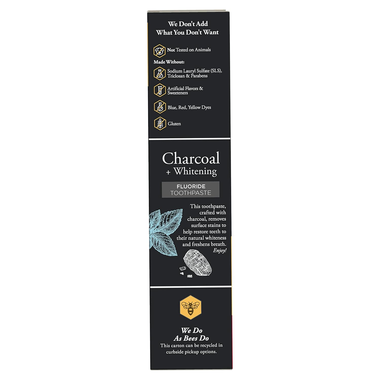 Burt's Bees SLS-Free Charcoal Toothpaste 3-Pack – Gentle, Chemical-Conscious Brushing for Sensitive Users
