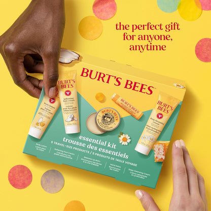 Burt's Bees Starter Skincare Set – 5 Simple Travel Size Essentials for an Uncluttered Vanity