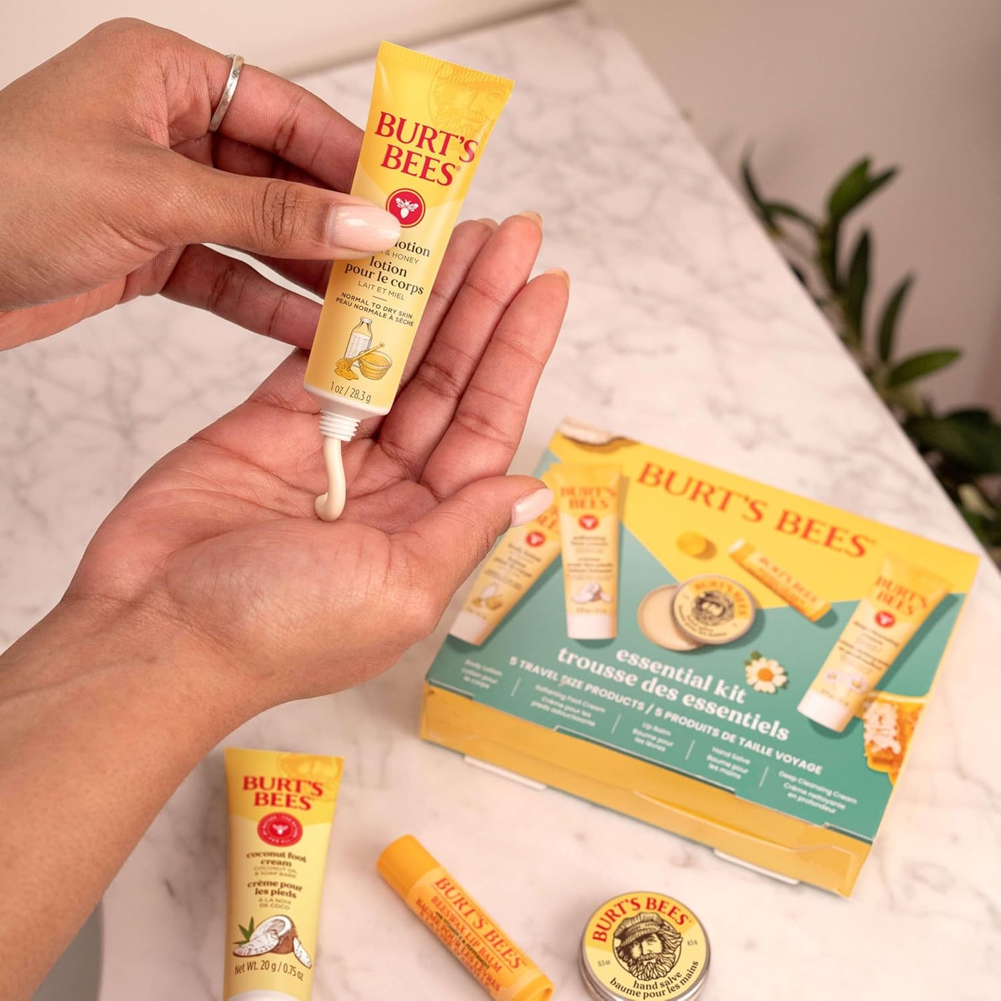 Burt's Bees Starter Skincare Set – 5 Simple Travel Size Essentials for an Uncluttered Vanity