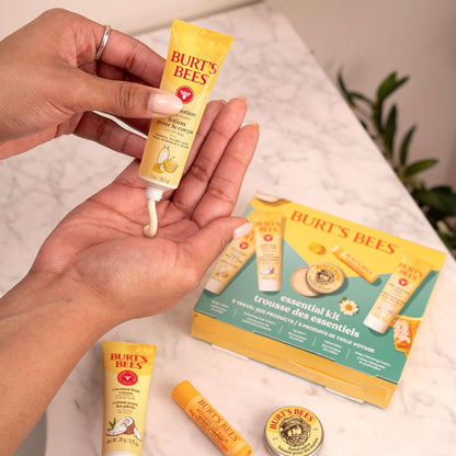 Burt's Bees Starter Skincare Set – 5 Simple Travel Size Essentials for an Uncluttered Vanity