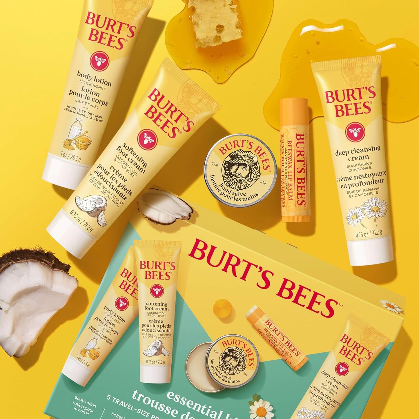 Burt's Bees Starter Skincare Set – 5 Simple Travel Size Essentials for an Uncluttered Vanity