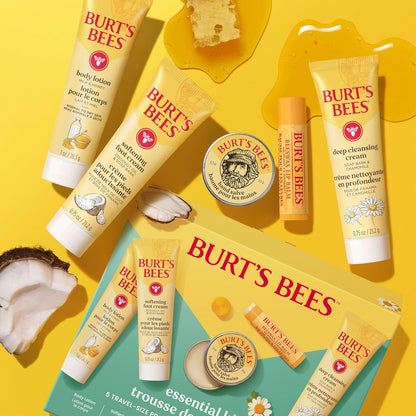 Burt's Bees Starter Skincare Set – 5 Simple Travel Size Essentials for an Uncluttered Vanity