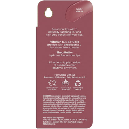 Burt's Bees Tinted Boosted Balm – Evening Self-Care Lip Treatment, 24-Hour Hydration for Mindful Nightly Rituals