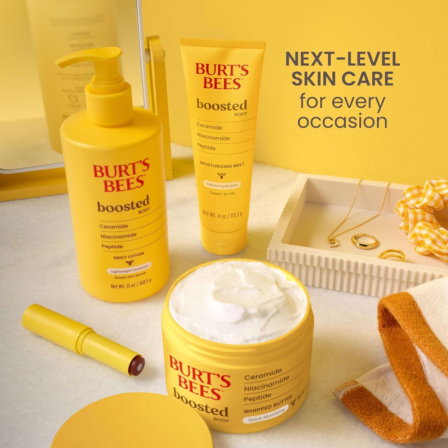 Burt's Bees Tinted Boosted Balm – Evening Self-Care Lip Treatment, 24-Hour Hydration for Mindful Nightly Rituals