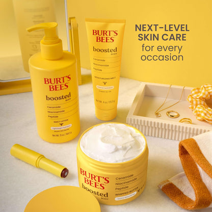 Burt's Bees Tinted Boosted Balm – Evening Self-Care Lip Treatment, 24-Hour Hydration for Mindful Nightly Rituals
