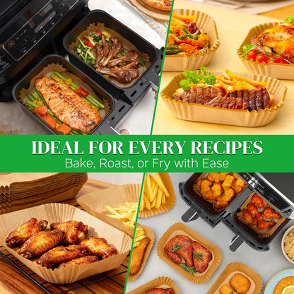 BYKITCHEN Food Grade Silicone Air Fryer Liners – Clean Eating Liners for Bella 4QT & 6QT Dual