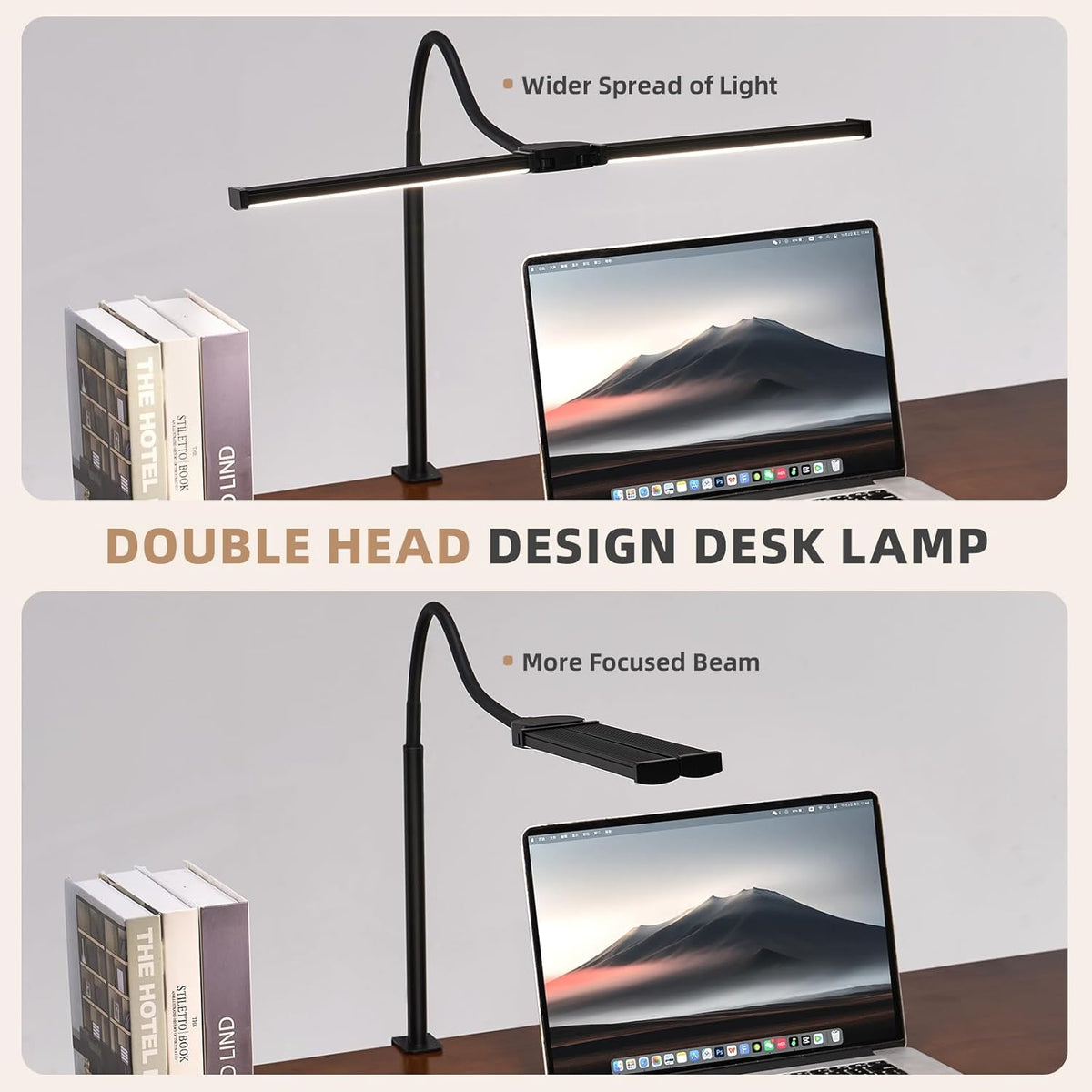 c-clamp mounting system compatible with desks, monitor stands, and shelves