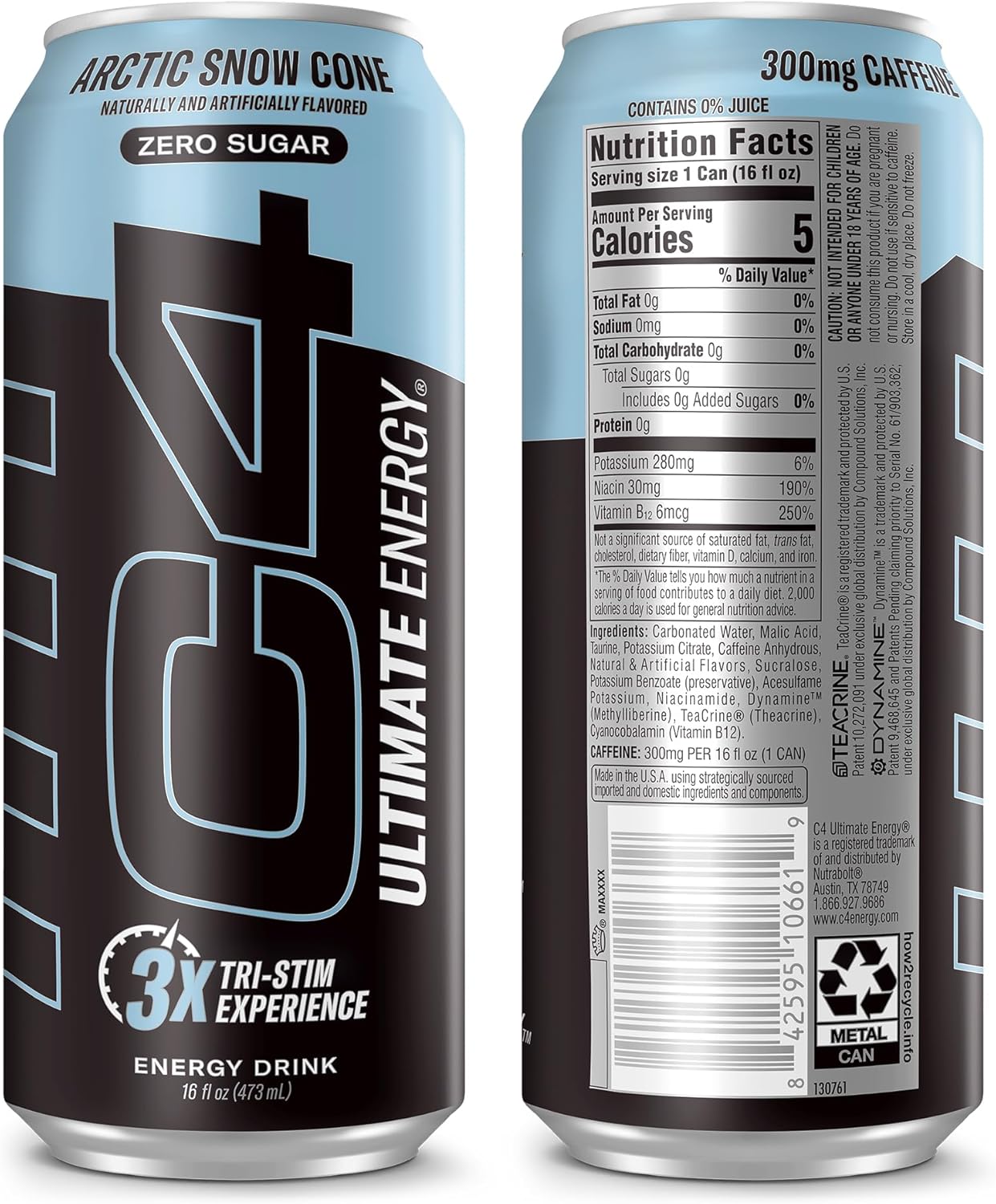 C4 Ultimate Sugar Free Energy Drink for Camping Trips and Long Haul Driving Alertness, 16oz Pack of 12