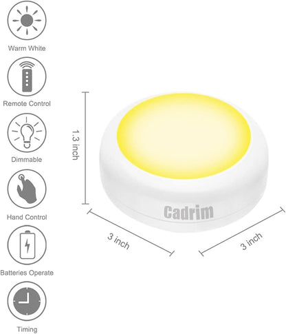 Cadrim Puck Lights - Wireless Minimalist Under Cabinet Lighting for Clean, Clutter-Free Kitchens