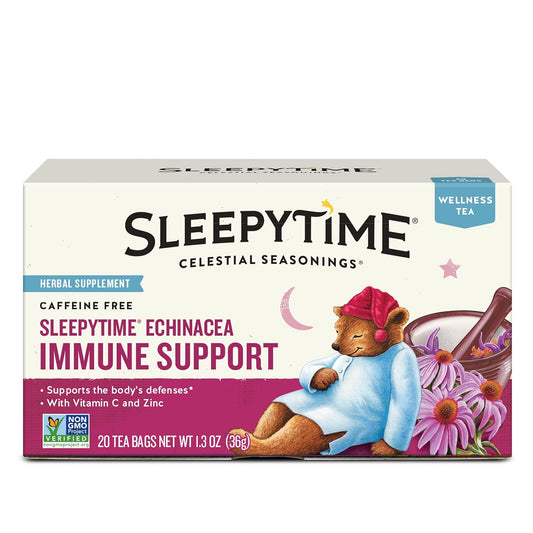 caffeine-free herbal blend centered on chamomile, spearmint, peppermint, lemongrass, and tilia flowers
