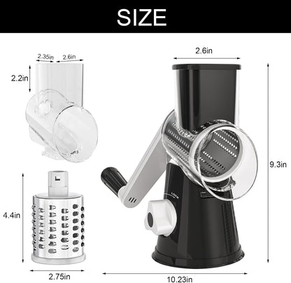 Cambom Rotary Cheese Grater Hand Crank Shredder – Finger-Safe Crank for Arthritis Hands