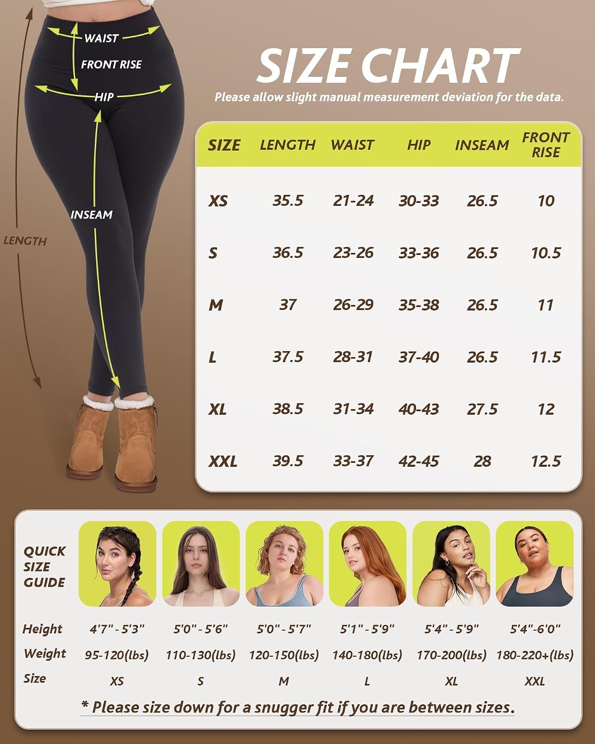 CAMPSNAIL Fleece Lined Leggings Women - Thoughtful Warm Gift for Mom, Daughters, and Best Friends