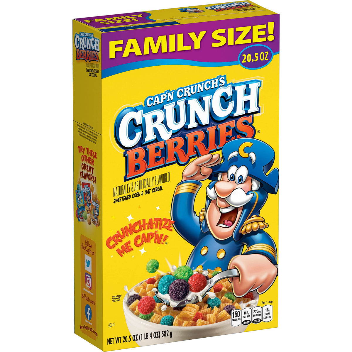 Cap&amp;#39;n Crunch Cereal, Crunch Berries, 20.5oz Box