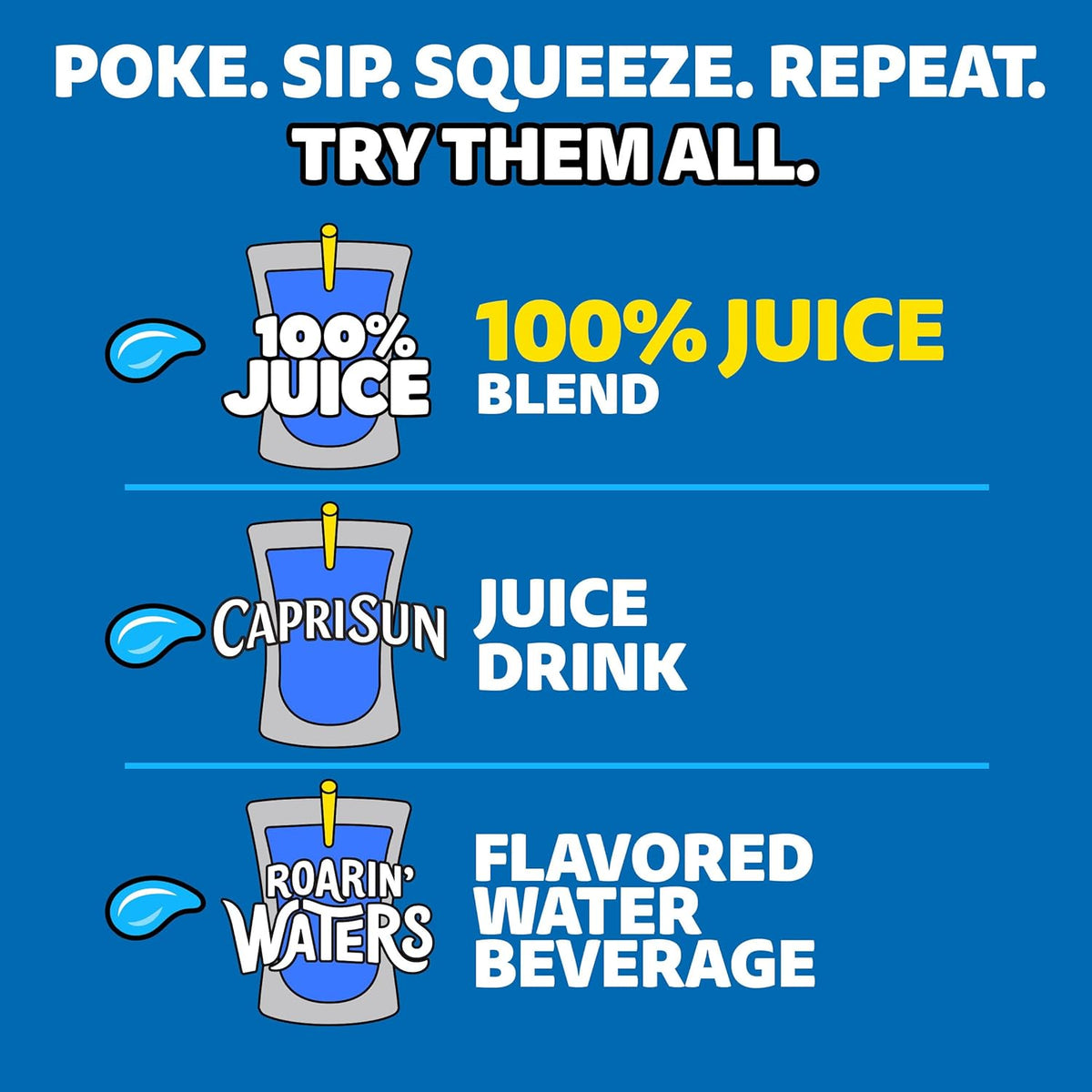 Capri Sun 100% Juice for Kids Road Trips and Sports Practice – 40 Pouches of No Artificial Colors Fruit Punch Variety