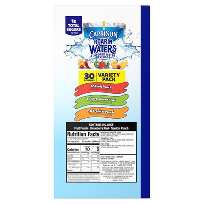 Capri Sun Roarin' Waters Variety Pack – Bulk Hydration Stocking for Busy Parents and Caregivers, 30 ct Box