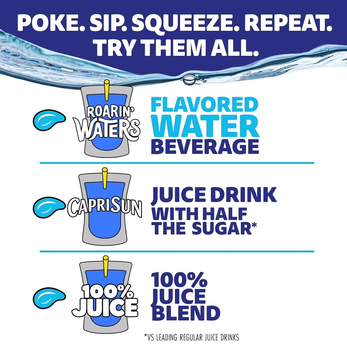 Capri Sun Roarin' Waters Variety Pack – Bulk Hydration Stocking for Busy Parents and Caregivers, 30 ct Box