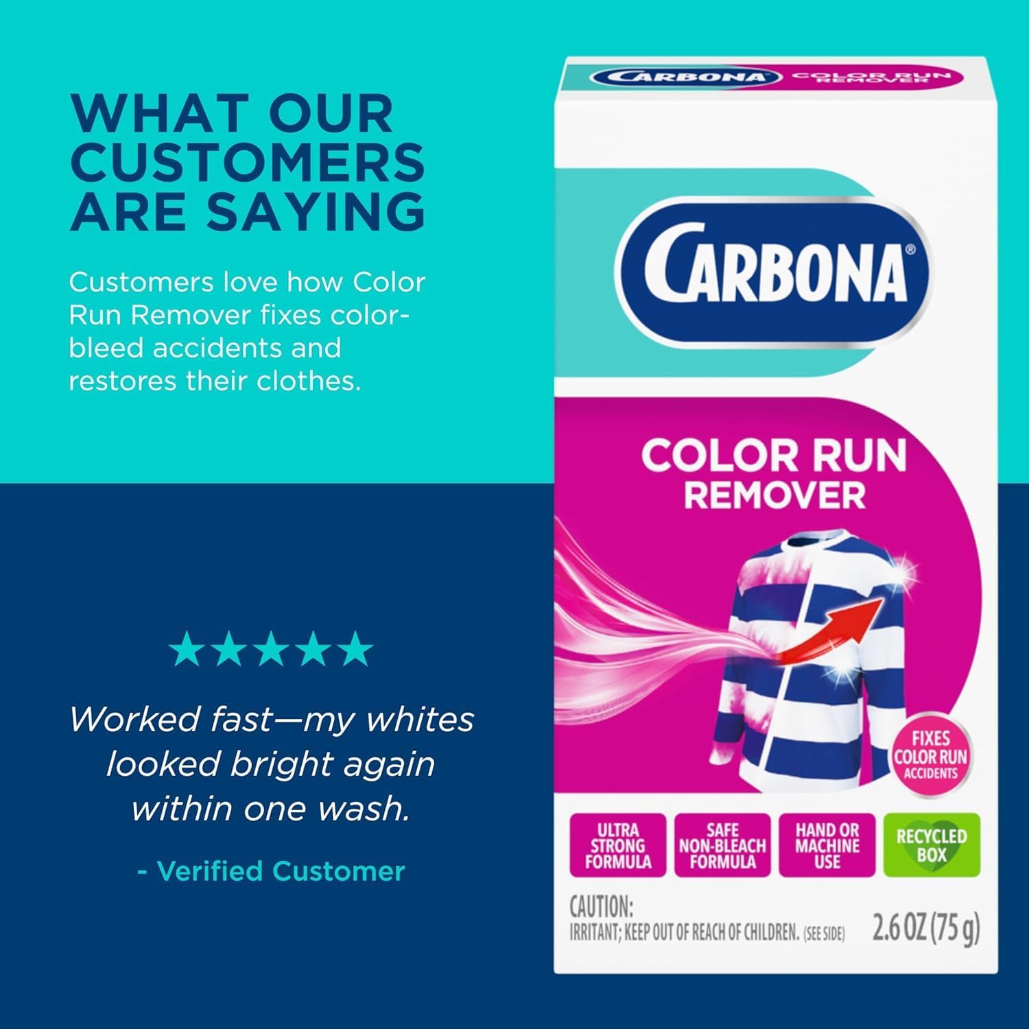 Carbona Color Run Remover for Laundry Room, Quick Dye Transfer Fix for Busy Work-From-Home Days