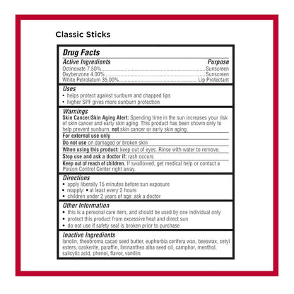 Carmex Classic Medicated Lip Balm Stick 9 Count – SPF 15 Lip Protection for Hiking and Skiing