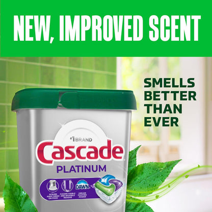 Cascade Platinum Dishwasher Pods, Dishwasher Detergent for a Clutter-Free Utility Closet, Fresh 71 count