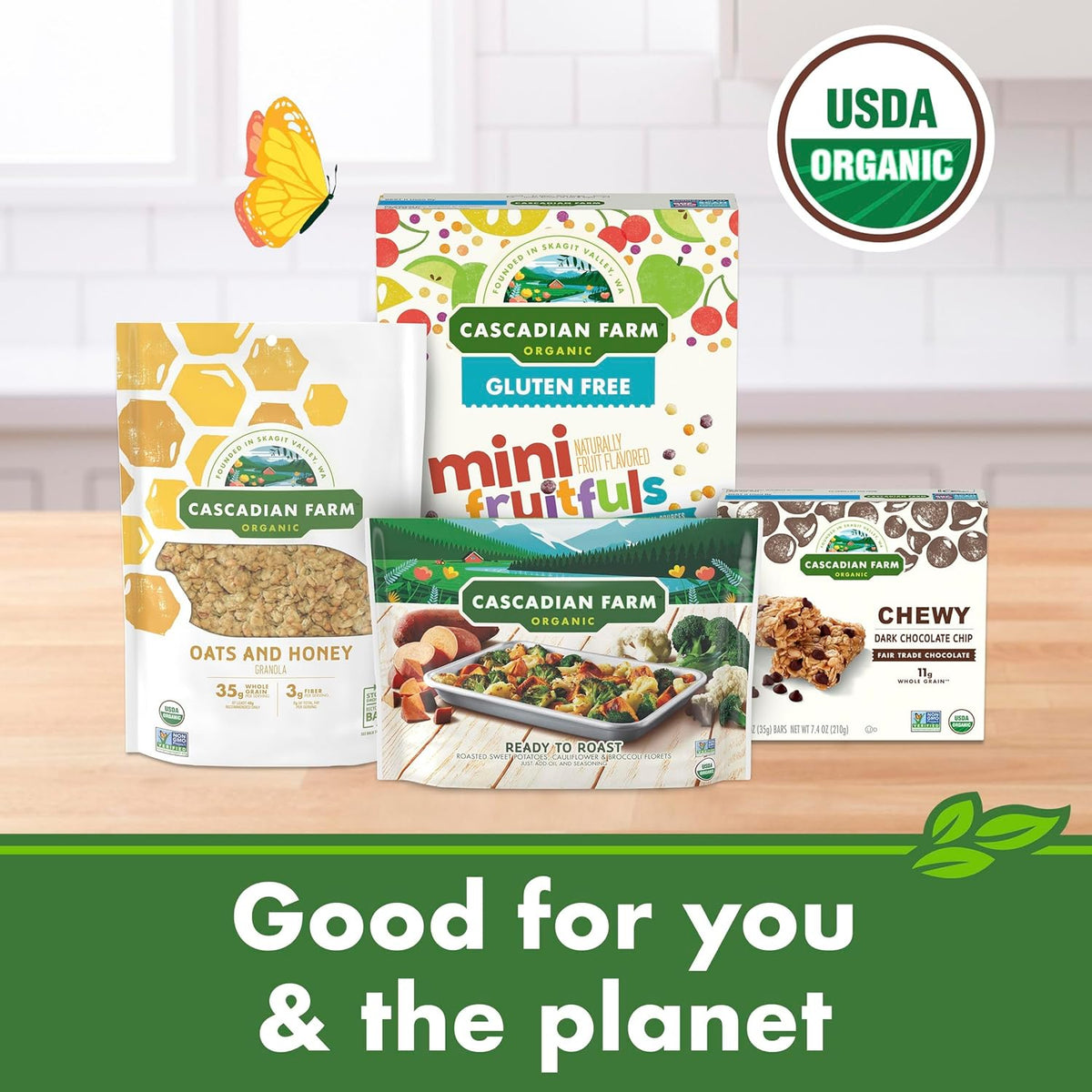 Cascadian Farm Organic Granola, Dark Chocolate Almond – Grab-and-Go Office Snack for the Home Office Desk Drawer