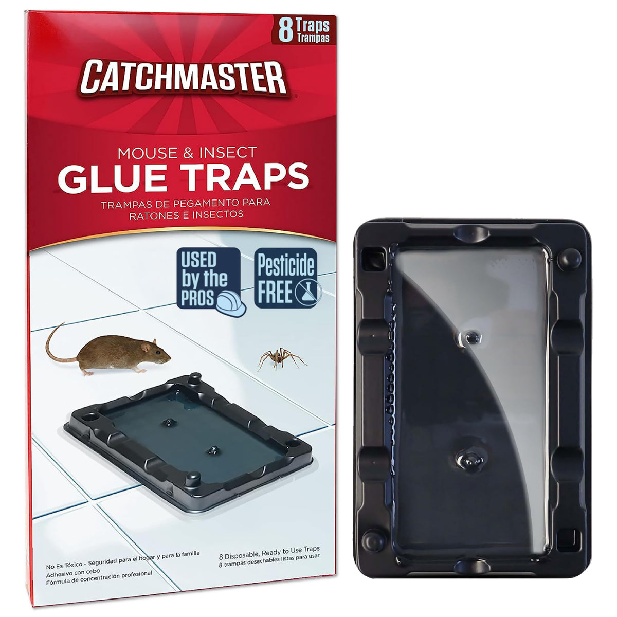 Catchmaster-16 Mouse &amp;amp; Insect Glue Traps, Heavy-Duty Pesticide-Free Sticky Mouse Traps Indoor for Home, Used by the PROs, Adhesive Rodent &amp;amp; Bug Catcher, Pest Control for House &amp;amp; Garage
