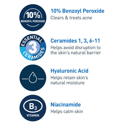 CeraVe Acne Foaming Cream Wash – Calming Nightly Acne Treatment Ritual for Sensitive Skin