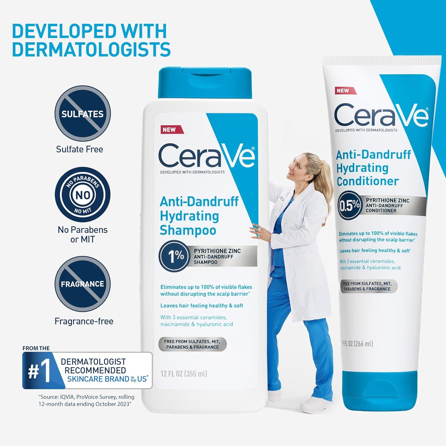CeraVe Anti-Dandruff Shampoo – Self-Care Hair Ritual for Adults with Chronic Flakes and Itchy Scalp