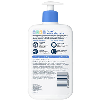 CeraVe Baby Lotion – Nursery & Changing Table Moisturizer for Newborns and Toddlers, Fragrance-Free 16 oz