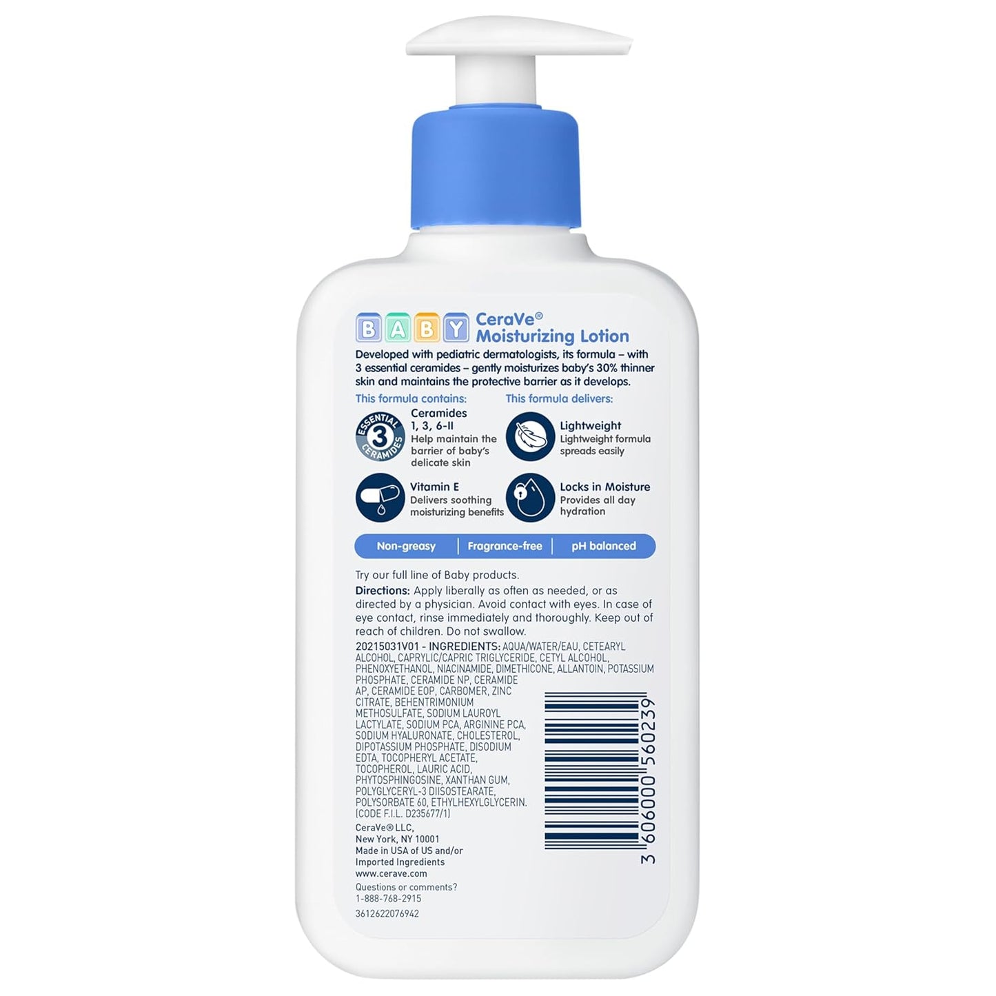 CeraVe Baby Lotion – Perfect New Parent Gift for Safe, Dermatologist-Approved Care