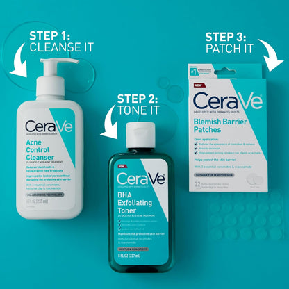 CeraVe Blemish Barrier Patches for Acne-Prone Skin, Overnight Self-Care Spot Treatment for a Calming Bedtime Ritual