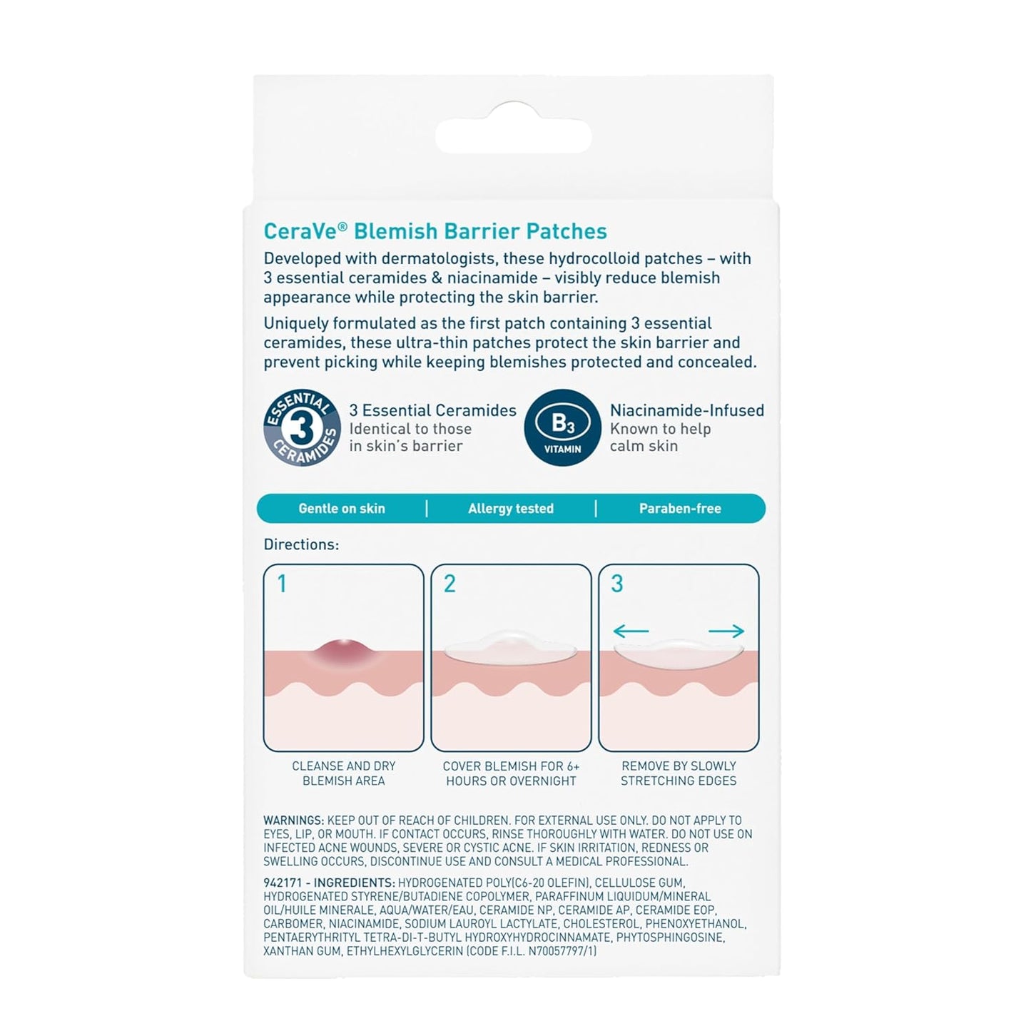 CeraVe Blemish Barrier Patches for Acne-Prone Skin, Overnight Self-Care Spot Treatment for a Calming Bedtime Ritual