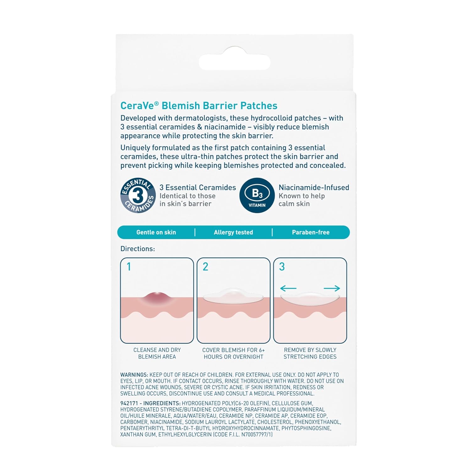 CeraVe Blemish Barrier Patches for Acne-Prone Skin, Overnight Self-Care Spot Treatment for a Calming Bedtime Ritual