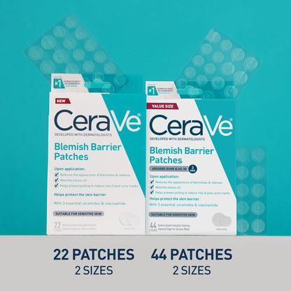 CeraVe Blemish Barrier Patches for Acne-Prone Skin, Overnight Self-Care Spot Treatment for a Calming Bedtime Ritual