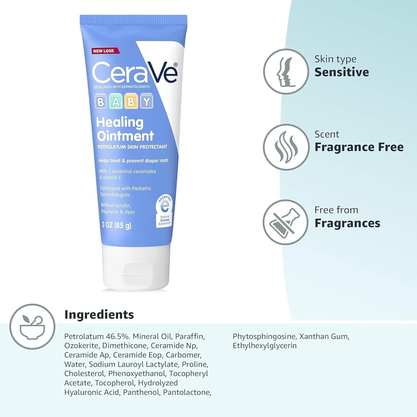 CeraVe Diaper Rash Cream – Hypoallergenic & Safe for Sensitive Baby Skin