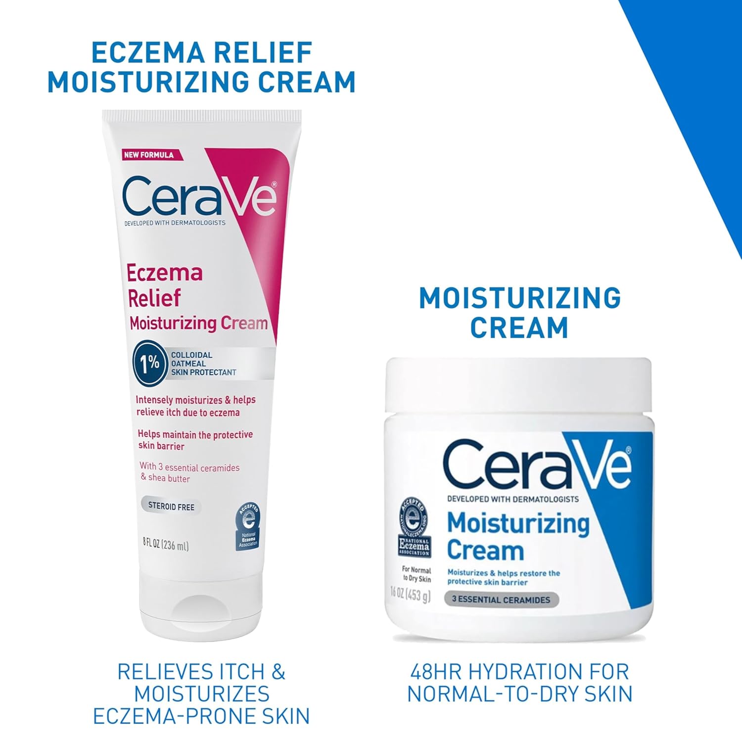 CeraVe Eczema Relief Moisturizing Cream – Nightly Bath Time Ritual for Adults with Eczema-Prone Skin, 48-Hour Hydration