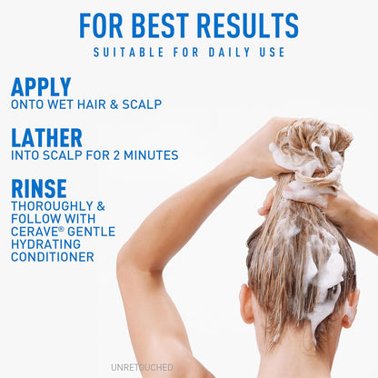 CeraVe Gentle Hydrating Shampoo – Sensitive Scalp Nightly Wind-Down Ritual, Fragrance-Free 72-Hour Moisture Wash