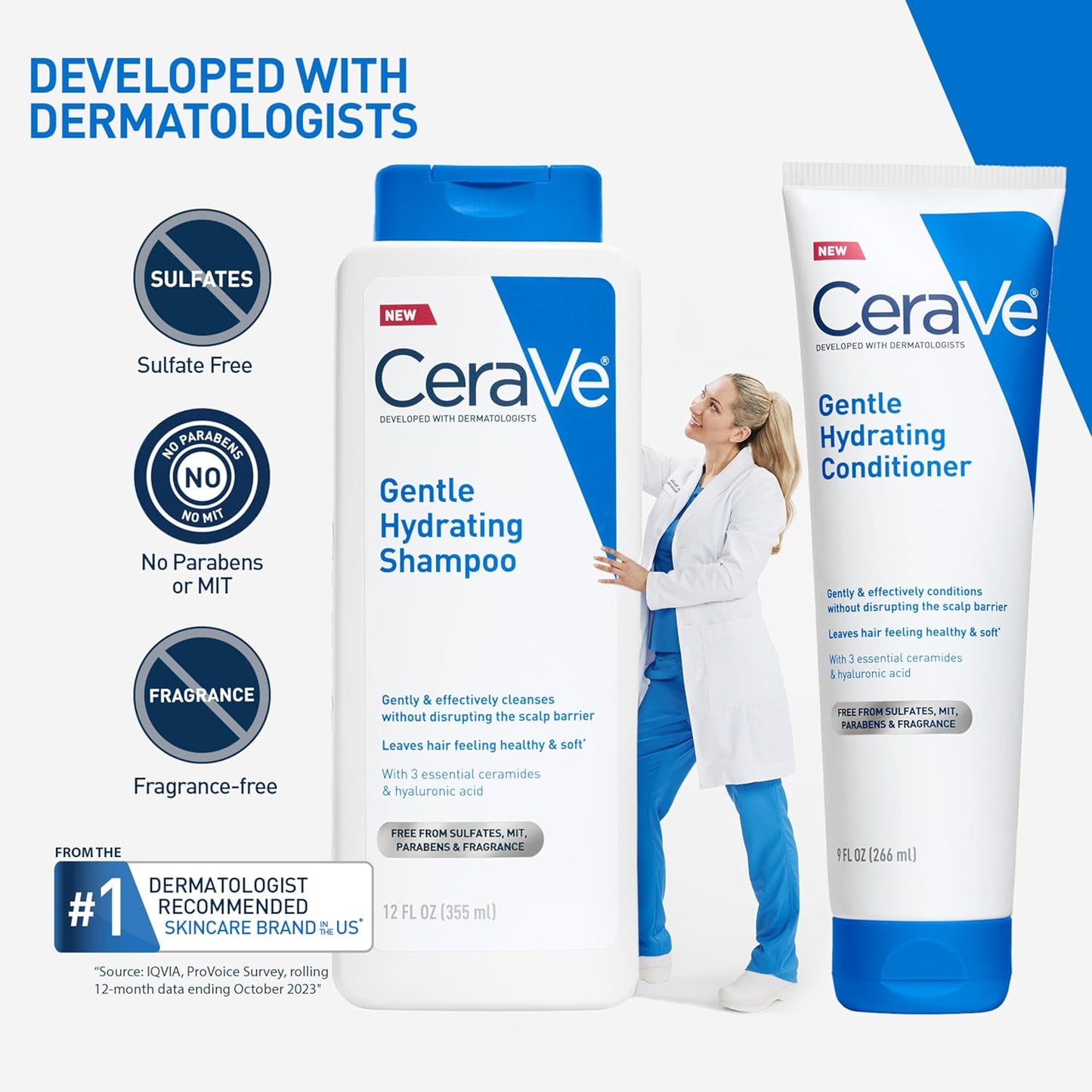 CeraVe Gentle Hydrating Shampoo – Sensitive Scalp Nightly Wind-Down Ritual, Fragrance-Free 72-Hour Moisture Wash