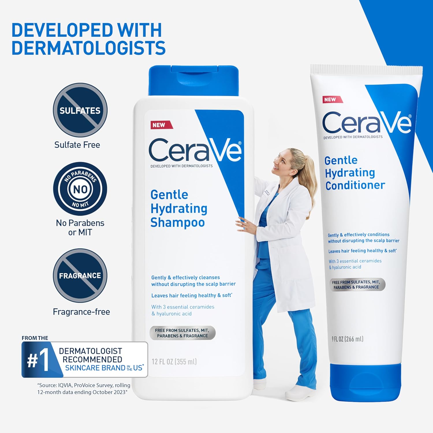 CeraVe Gentle Hydrating Shampoo – Sensitive Scalp Nightly Wind-Down Ritual, Fragrance-Free 72-Hour Moisture Wash