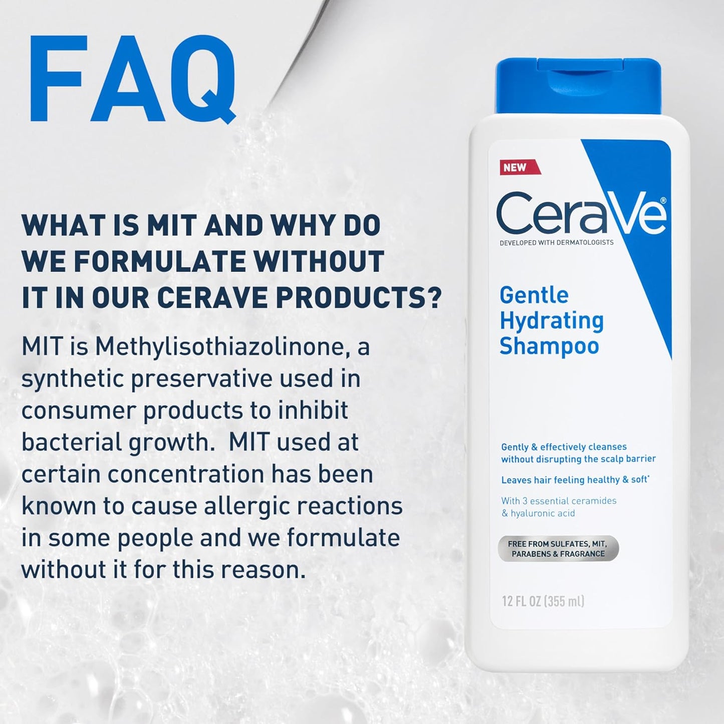 CeraVe Gentle Hydrating Shampoo – Sensitive Scalp Nightly Wind-Down Ritual, Fragrance-Free 72-Hour Moisture Wash