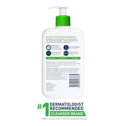 CeraVe Hydrating Facial Cleanser – Pediatrician-Friendly Wash for Kids' Bath Time Routine