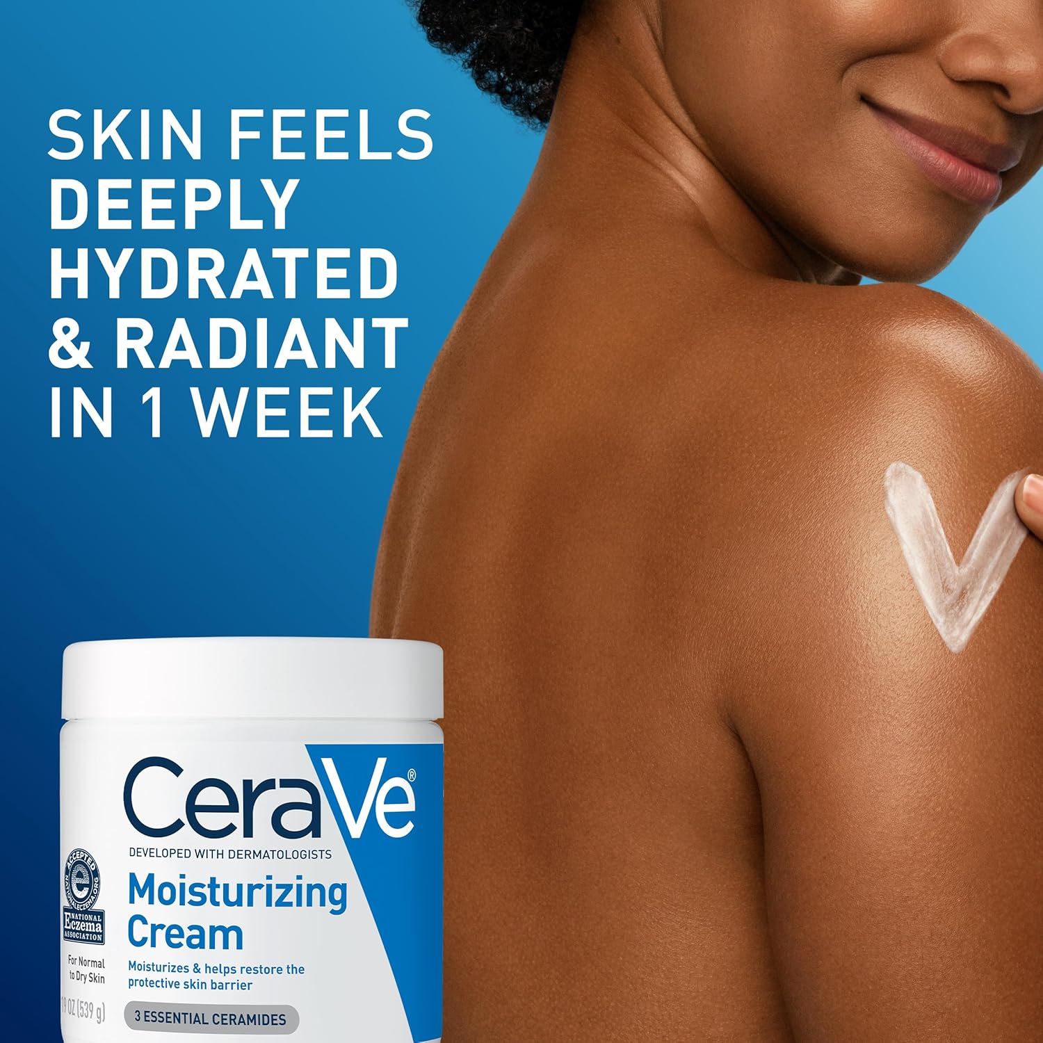 CeraVe Moisturizing Cream – One-Tub Replacement for Face Body and Hand Cream, Simple Sensitive Skin Routine