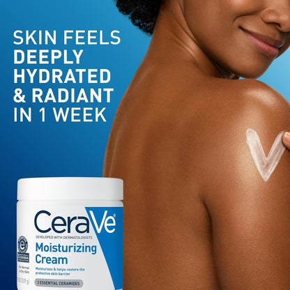 CeraVe Moisturizing Cream – One-Tub Replacement for Face Body and Hand Cream, Simple Sensitive Skin Routine