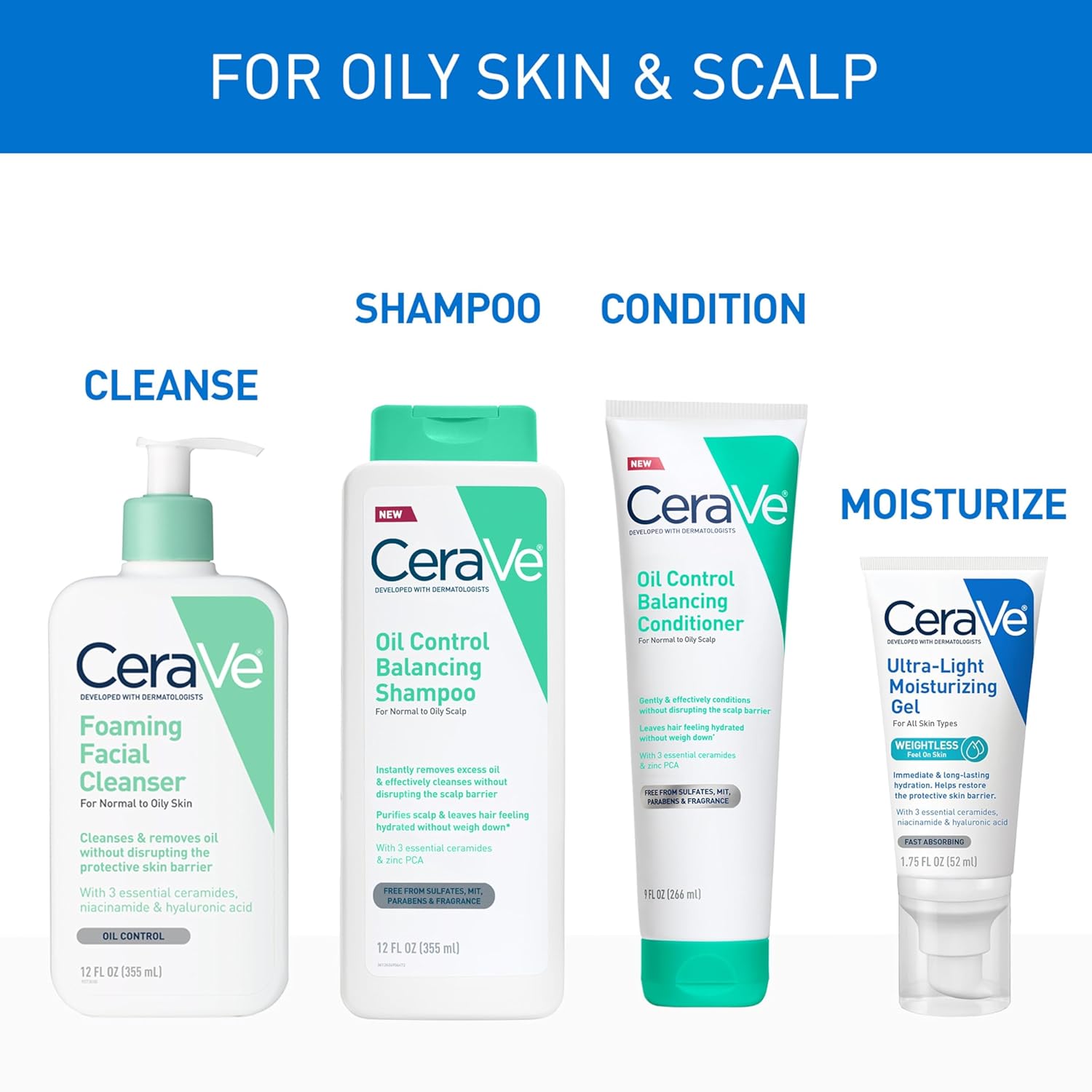 CeraVe Oil Control Balancing Shampoo – Self-Care Shampoo for Humid-Season Scalp Detox and Calm Evenings