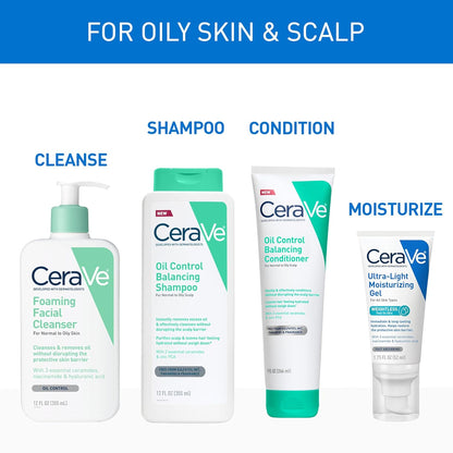 CeraVe Oil Control Balancing Shampoo – Self-Care Shampoo for Humid-Season Scalp Detox and Calm Evenings