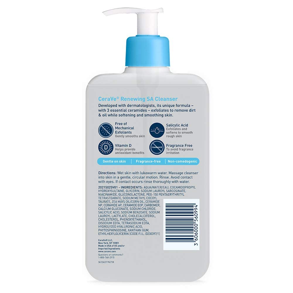 CeraVe Renewing Salicylic Acid Cleanser – Dermatologist-Backed, Safe Daily Exfoliation for All Ages