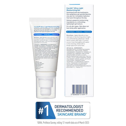 CeraVe Ultra-Light Moisturizing Gel – Office Desk Skincare Ritual, Quick Refresh for Focus