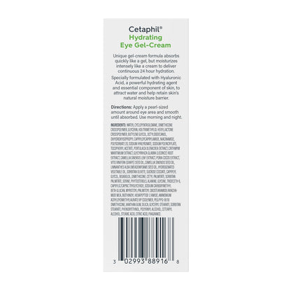 Cetaphil Hydrating Eye Gel-Cream – Nightly Self-Care Ritual for Sensitive Eyes, 24-Hour Hyaluronic Acid Hydration